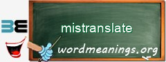 WordMeaning blackboard for mistranslate